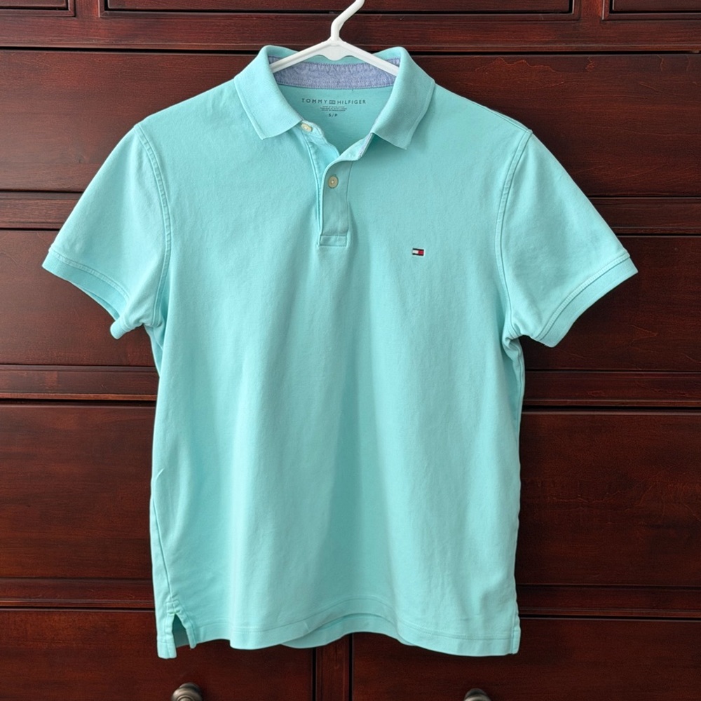 Tommy Hilfiger Men's Aqua Polo Shirt